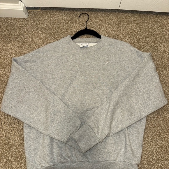 Gymshark Tops - Gymshark Rest Day Sweats Oversized Crewneck | Light Gray Core Marl